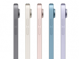 La nueva iPad está disponible en cinco colores: gris espacial, luz estelar, rosa, morado y azul.